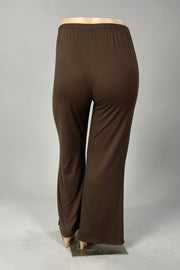 BT-X {Graceful Appearance} Brown Wide Leg Pants CURVY BRAND!!!  EXTENDED PLUS SIZE XL 2X 3X 4X 5X 6X (May Size Down 1 Size}