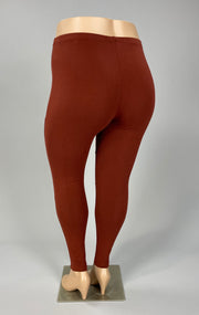 LEG-L {Embrace Change} Dk Rust Cotton Full Length Leggings PLUS SIZE 1X 2X 3X