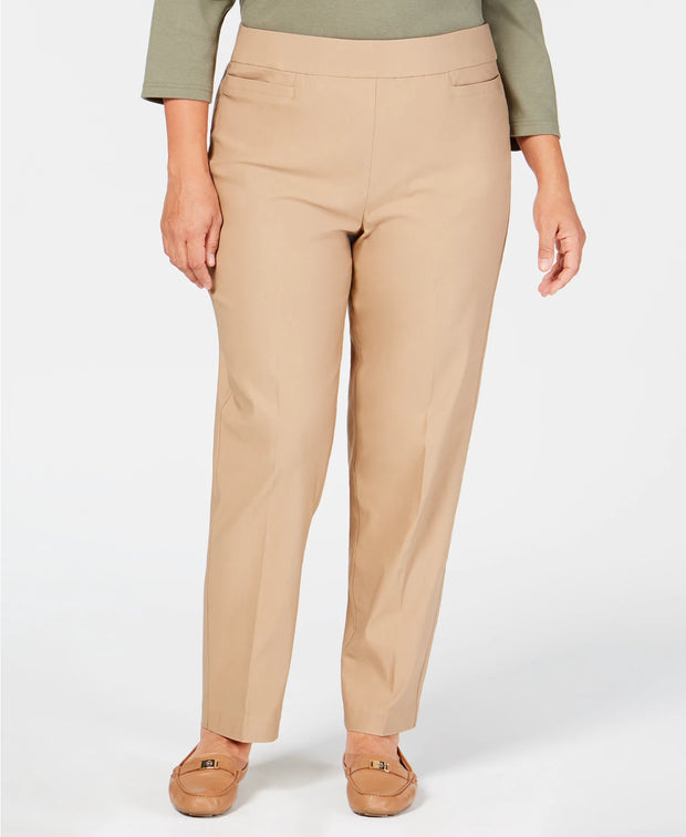 SALE!! BT-L  M-109  [Alfred Dunner} Tan Tummy Control Pants Retail 52.00 PLUS SIZE 24W