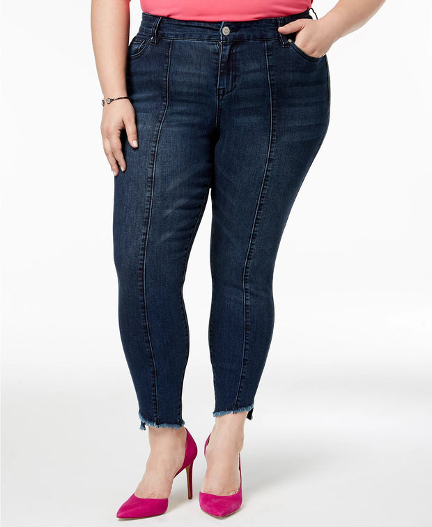 BT-Q  M-109   {Celebrity Pink} Dark Blue Frayed Jeans Retail 64.00  PLUS SIZE 14W