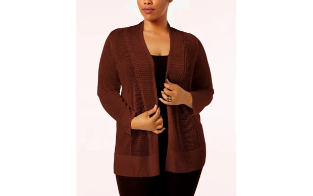 SALE!! OT-A  M-109 {Alfani} Dark Fudge Cardigan Retail 65.50 PLUS SIZE 3X