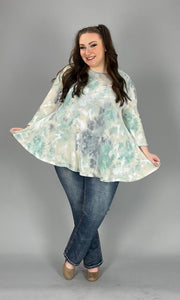 27 PQ-B {I Can Explain} Mint Tie Dye Top PLUS SIZE 1X 2X 3X SALE!!