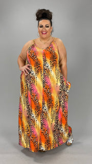 LD-P {Effortlessly Elegant} SALE! Multi-Color Leopard Maxi Dress  SALE!!!!! PLUS SIZE 1X 2X 3X