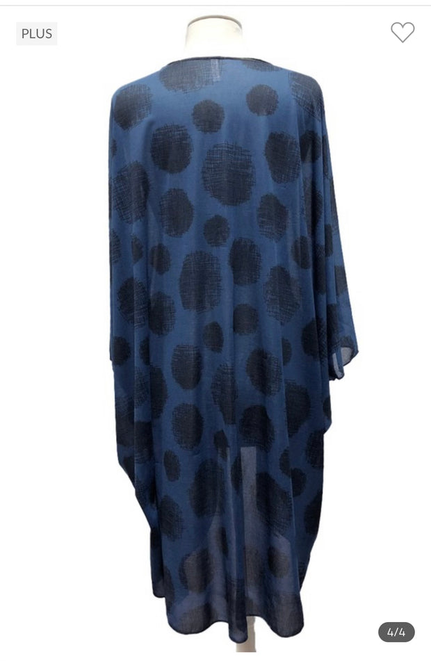 79 OT-A {Free To Unwind} Navy Print Cardigan SALE!!!  PLUS SIZE 1X 2X 3X