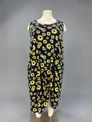 LD-Z {My Sweet Daisy} Black Daisy Print Sleeveless Dress CURVY BRAND!!!  EXTENDED PLUS SIZE 4X 5X 6X