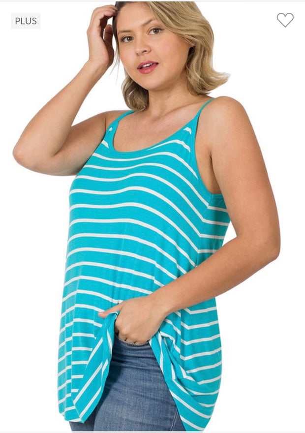 SALE!! 69 SV-B {Not My Last Stripe} Blue Reversible Cami PLUS SIZE 1X 2X 3X