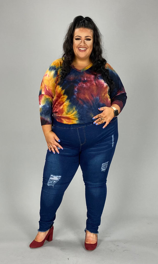 55 PQ-B {Fixed On You} Multi-Color Tie Dye Tunic EXTENDED PLUS SIZE 1X 2X 3X 4X 5X