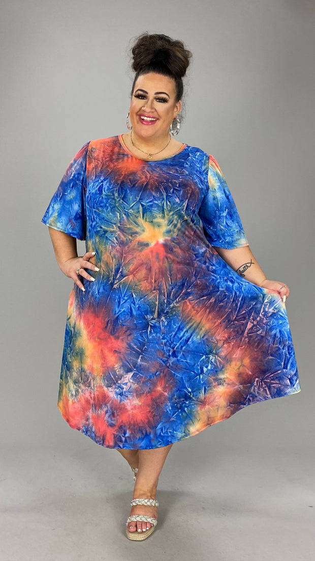 81 PSS-C {Color On My Mind} Fruit Punch Tie Dye Dress PLUS SIZE 1X 2X 3X