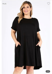 SALE!! 97 SSS-A {Sweet Lady} Black Dress W/Pockets PLUS SIZE 1X 2X 3X