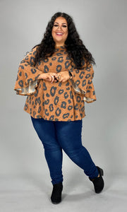 84 PQ-F {Love Never Fails} Brown Animal Print Top EXTENDED PLUS SIZE 3X 4X 5X