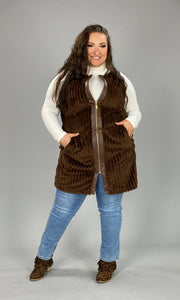 SALE! OT-E {A Thing Of Beauty} Brown Velour with Zip Front Vest