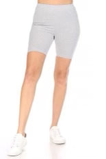 LEG-98 {Confident Choice} Grey Biker Shorts PLUS SIZE 1X 2X 3X