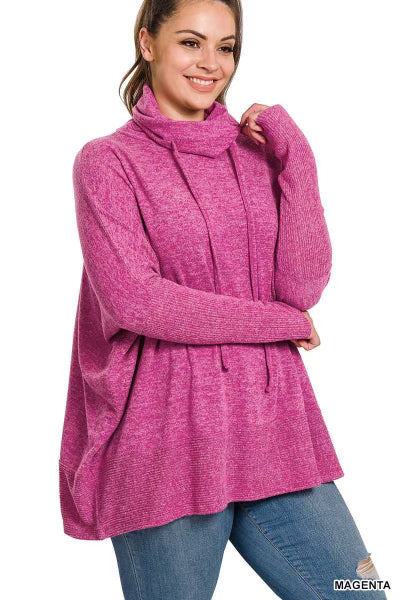 SALE!! 55 SLS-H {Warm Hugs} Magenta Cowl Neck Top SALE!!  PLUS SIZE 1X 2X 3X