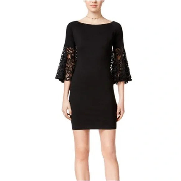 SD-A M-109  {Bar III} Black Lace Sleeve  Dress SALE!!! Retail 79.50 PLUS SIZE XXL